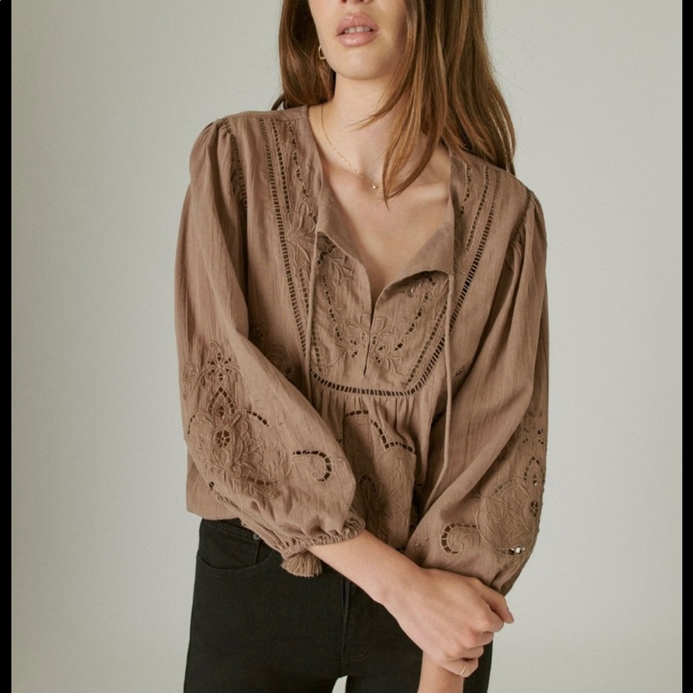 Lucky Brand Embroidered Blouse
